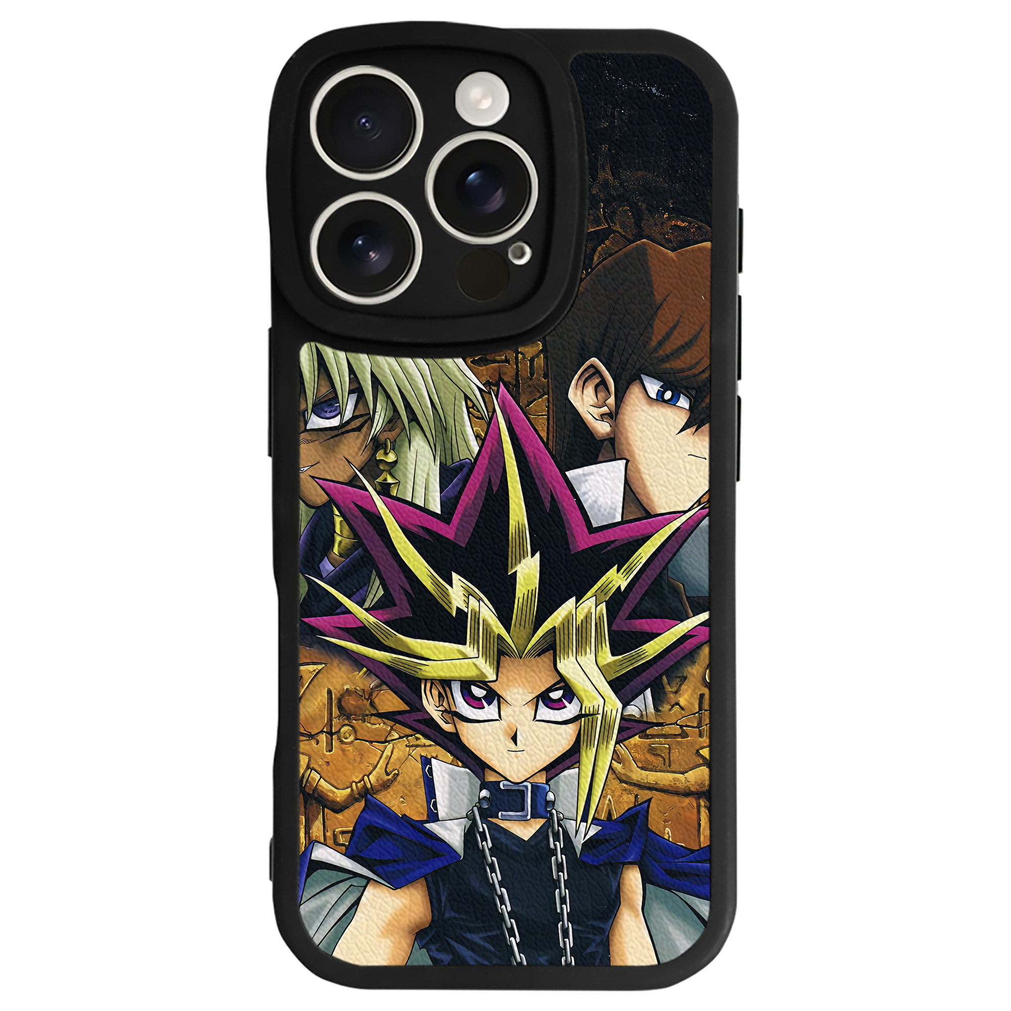 （画像用） 遊☆戯☆王 Yu-Gi-Oh! 【iPhone 16シリーズ対応】シリコンスマホケース（レザー調） 材質：シリコン